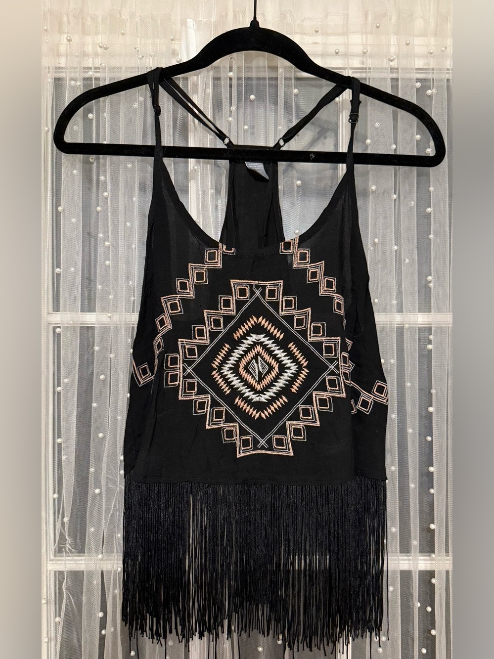 Charlotte Russe Black Rayon Top L